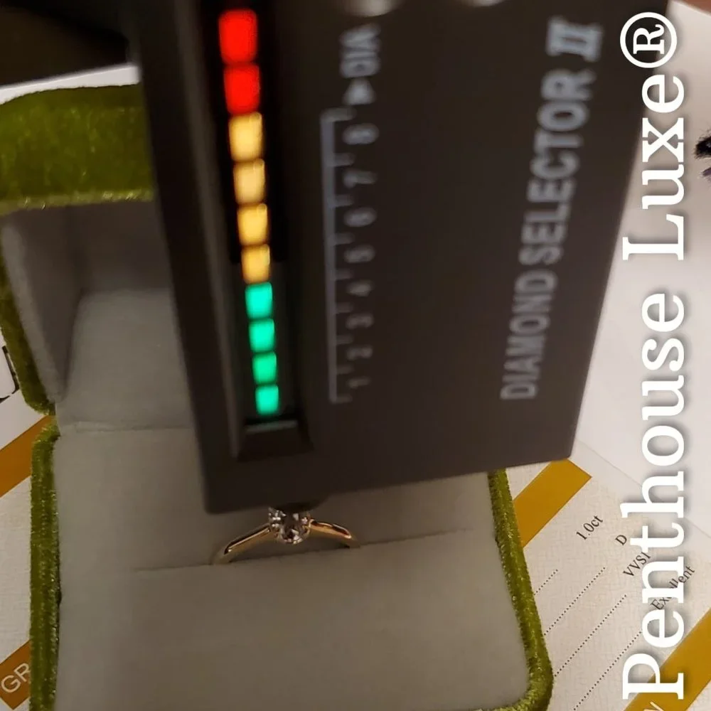 SOLID 10K Yellow Gold 1ct Moissanite Solitaire Wedding Ring - Picture 6 of 7